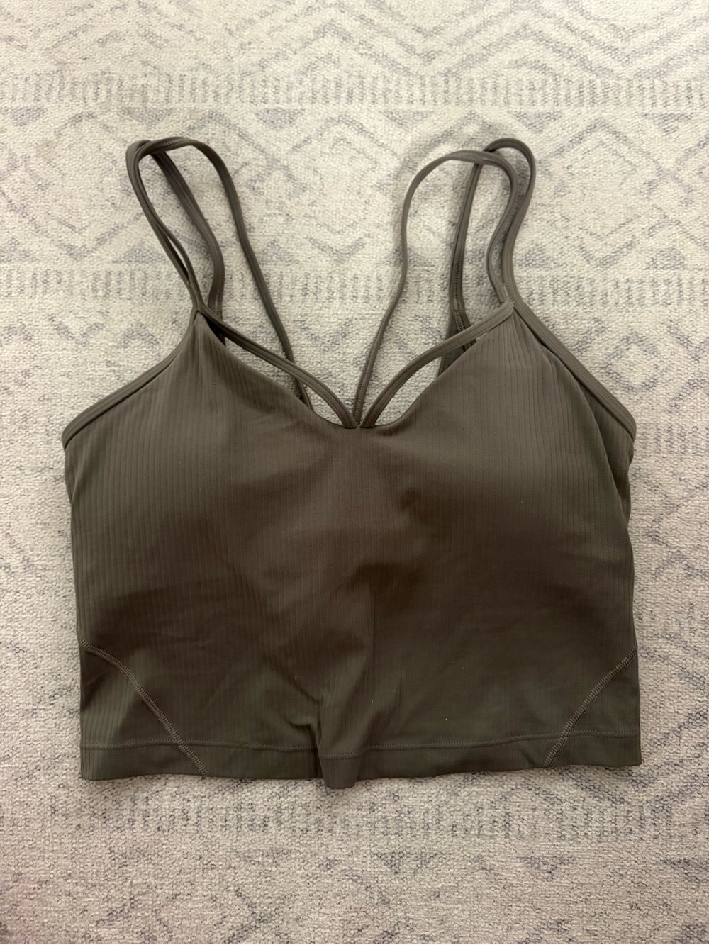 Olive green lululemon sports bra